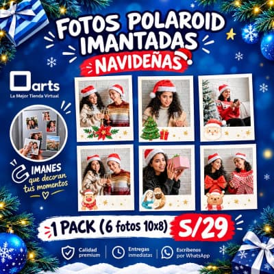 PACK 6 FOTOS IMANTADAS "NAVIDEÑAS" POLAROID 10X8