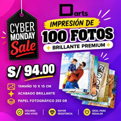 100 FOTOS PREMIUM BRILLANTE JUMBO 10X15