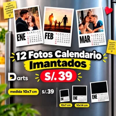 12 FOTOS IMANTADAS TIPO CALENDARIO POLAROID 2027